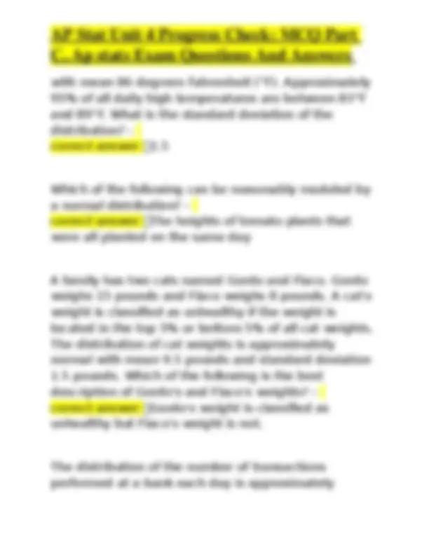 AP Statistics Unit 4: Probability and Distributions MCQ with Answers ...