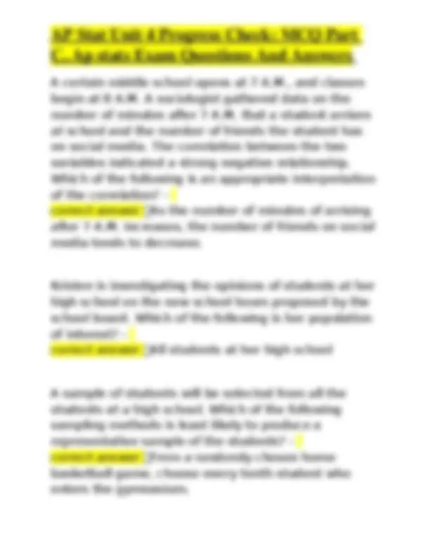 AP Statistics Unit 4: Probability and Distributions MCQ with Answers ...