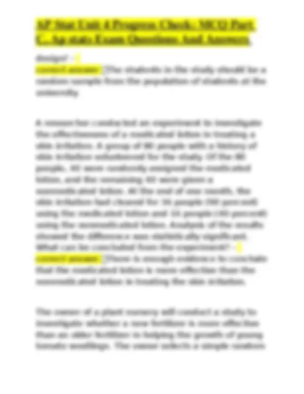 AP Statistics Unit 4: Probability and Distributions MCQ with Answers ...