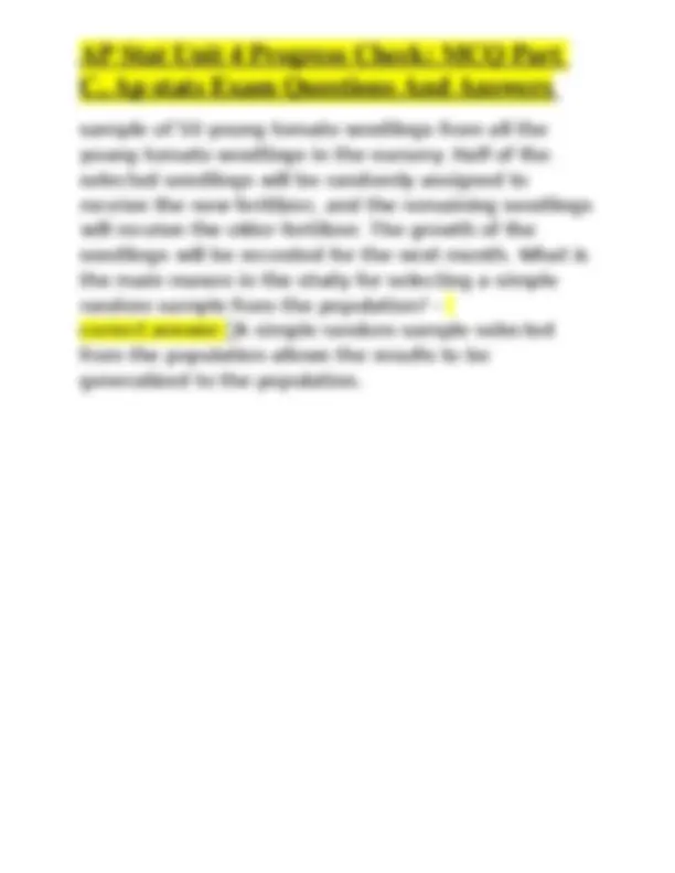 AP Statistics Unit 4: Probability and Distributions MCQ with Answers ...