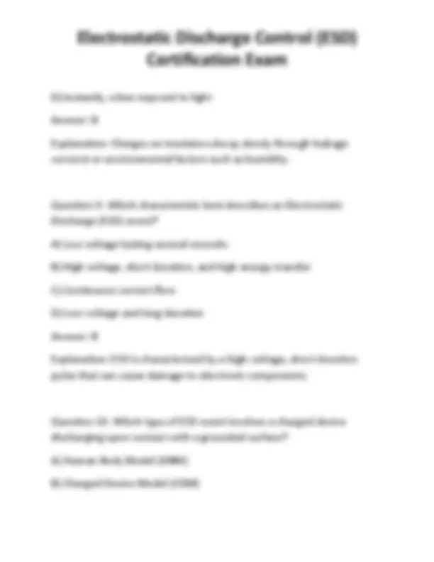 Esd Answer Key Electrostatic Discharge Control (ESD) Certification Exam | Exams ...