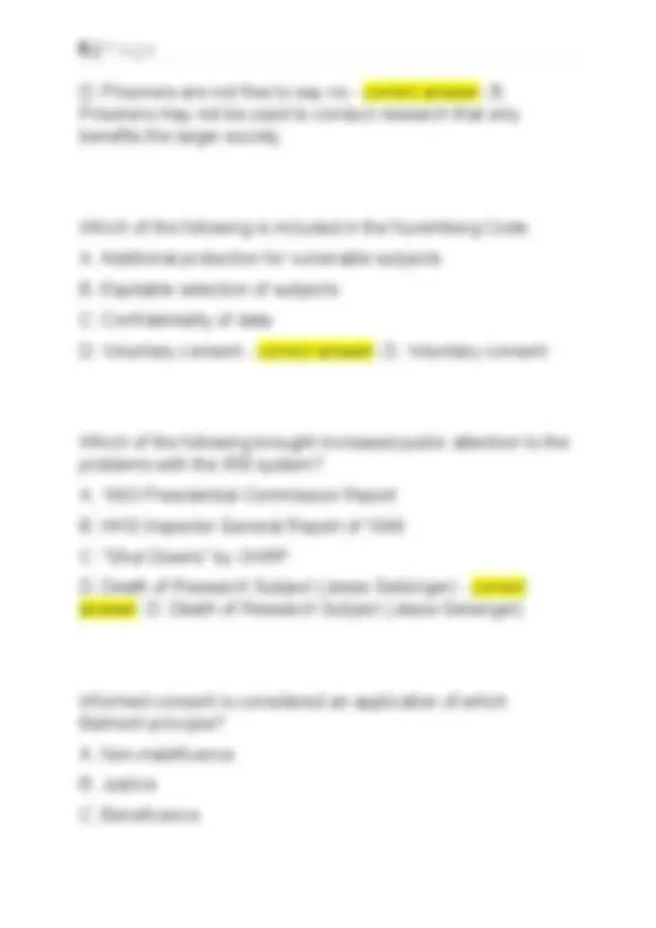 Club66pro Module 1 CITI Training: Biomedical Research Ethics Q&A (Modules 1-24) | Exams ...