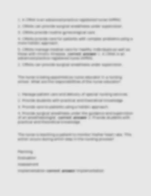 Foundations Of Nursing Exam 1 Questions With Accurate Answers | Exams ...