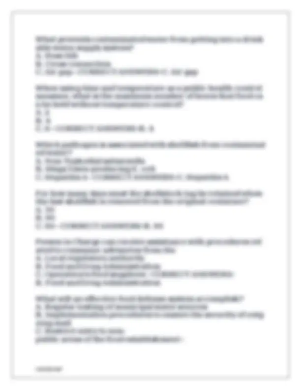 Texas Food Safety Managers Test Exam Questions With 100% Correct And ...