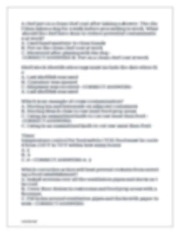 Texas Food Safety Managers Test Exam Questions With 100% Correct And ...