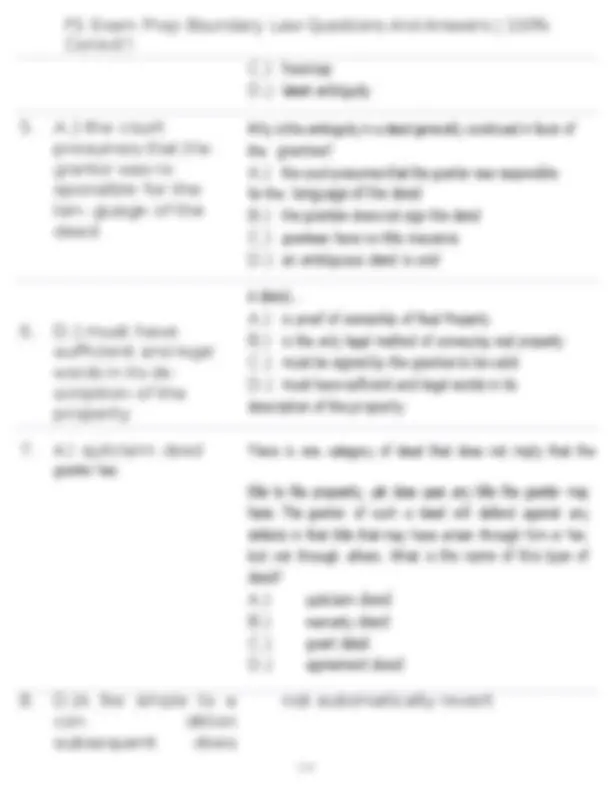 FS Exam Prep Boundary Law Questions And Answers | 100% Correct ...