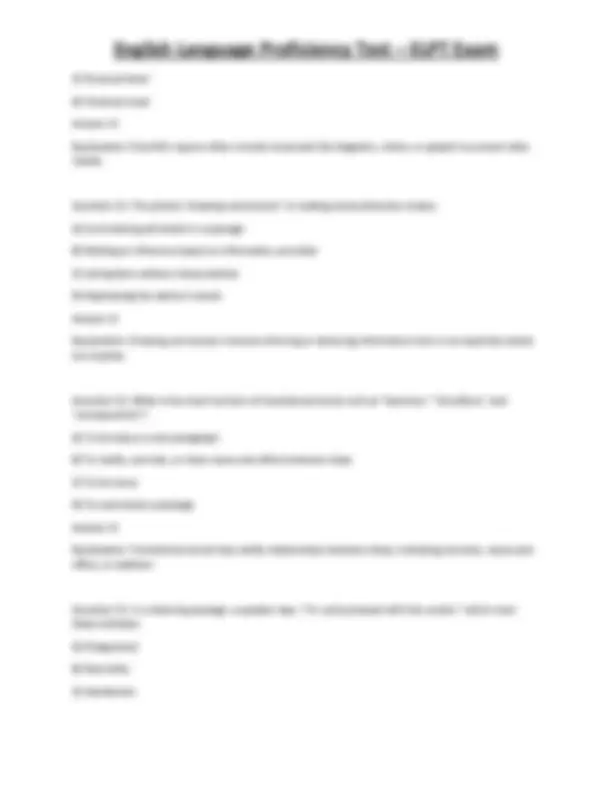 English Language Proficiency Test – ELPT Exam | Exams Technology | Docsity