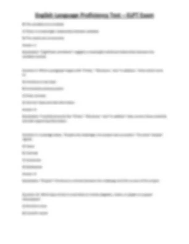 English Language Proficiency Test – ELPT Exam | Exams Technology | Docsity
