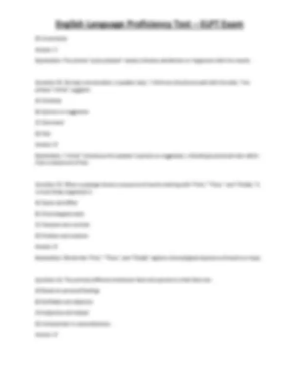 English Language Proficiency Test – ELPT Exam | Exams Technology | Docsity