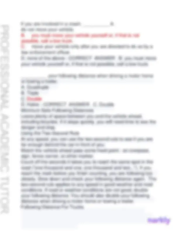DMV Exam 2025 Real Questions with Correct Answers (A+ Guaranteed Pass ...