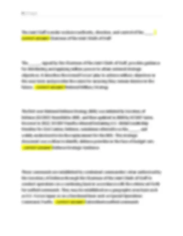 SEJPME MOD 2- NATIONAL MILITARY COMMAND STRUCTURE PRE-TEST EXAM ...