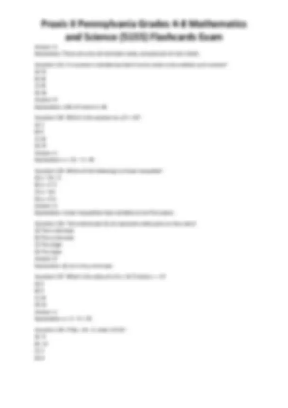 Praxis 2 Math Praxis II Pennsylvania Grades 4-8 Mathematics and Science (5155 ...