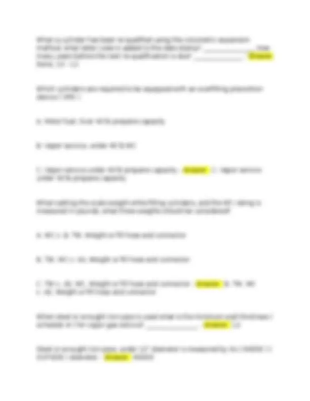 CETP Practice Test: Propane Safety Questions and Answers | Exams Medicine | Docsity