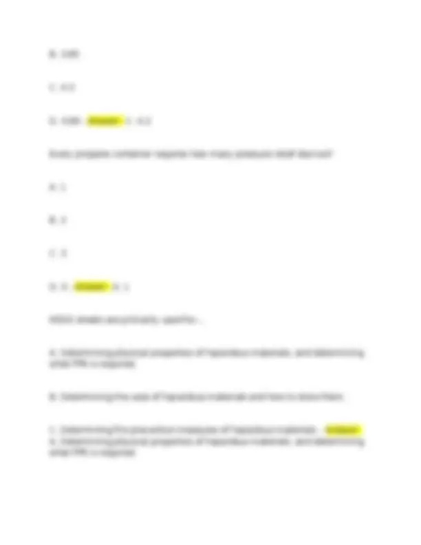 CETP Practice Test: Propane Safety Questions and Answers | Exams Medicine | Docsity