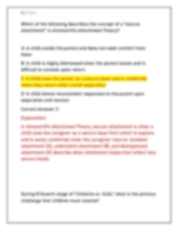 Developmental Psychology Exam Questions and Answers: Cognitive and ...