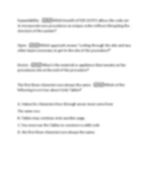 ICD-10-PCS Exam Questions and Answers | Exams Medical Genetics | Docsity