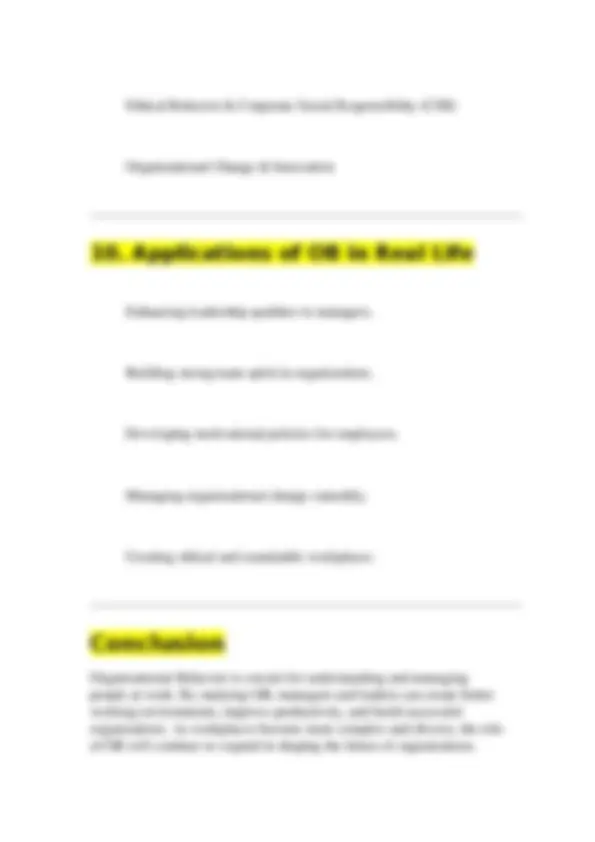 Organizational Behavior – A Comprehensive Study Guide | Study Guides ...