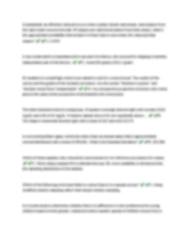 AP Statistics final exam QUESTIONS AND 100% CORRECT ANSWERS UPDATED FOR ...
