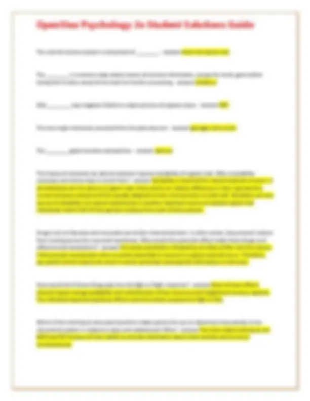 OpenStax Psychology 2e Student Solutions Guide | Exams Nursing | Docsity