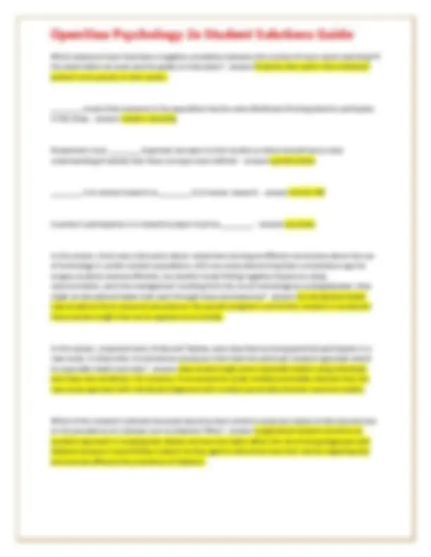 OpenStax Psychology 2e Student Solutions Guide | Exams Nursing | Docsity