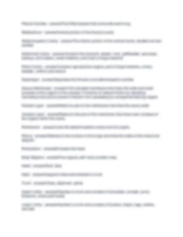 Anatomy and Physiology Exam 1 Study Guide: Key Terms and Definitions ...