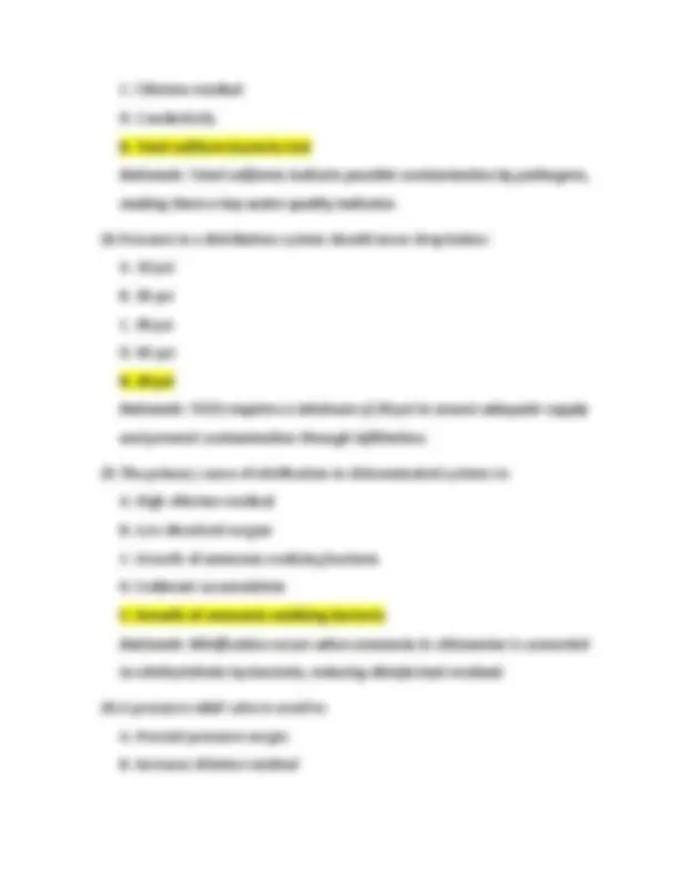 Texas Water Distribution System Operator Class A Exam Questions and ...