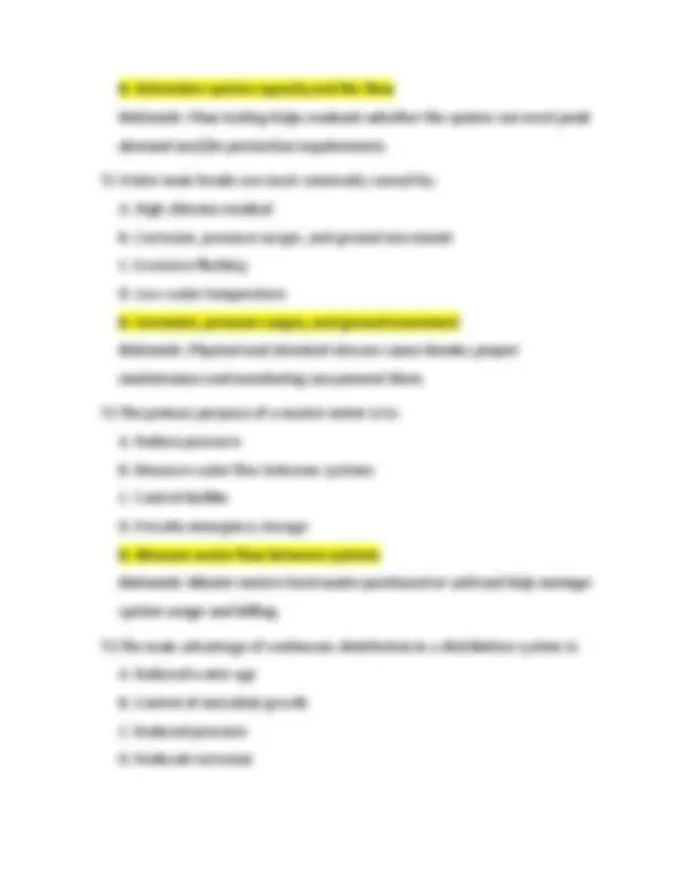 Texas Water Distribution System Operator Class A Exam Questions and ...
