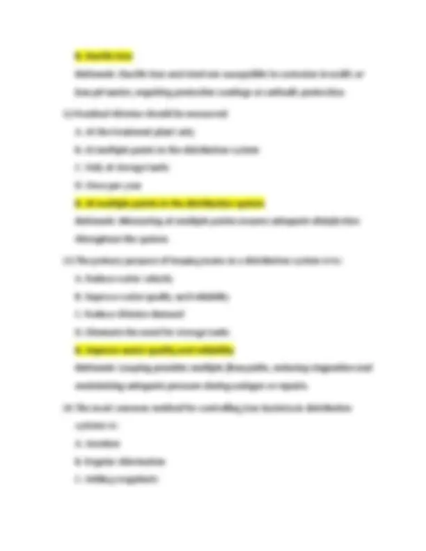 Texas Water Distribution System Operator Class A Exam Questions and ...