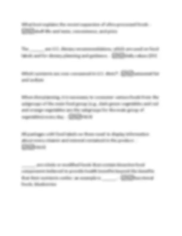 Nutrition Exam Questions and Answers 2025/2026 | Exams Nutrition | Docsity