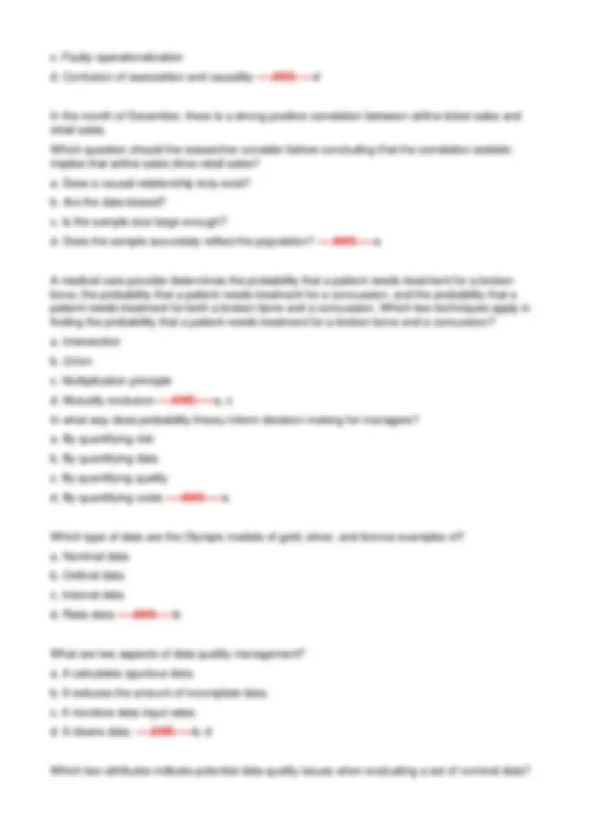 Data-Driven Decision Making: Practice Questions and Answers | Exams ...