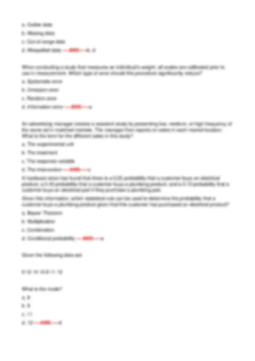 Data-Driven Decision Making: Practice Questions and Answers | Exams ...