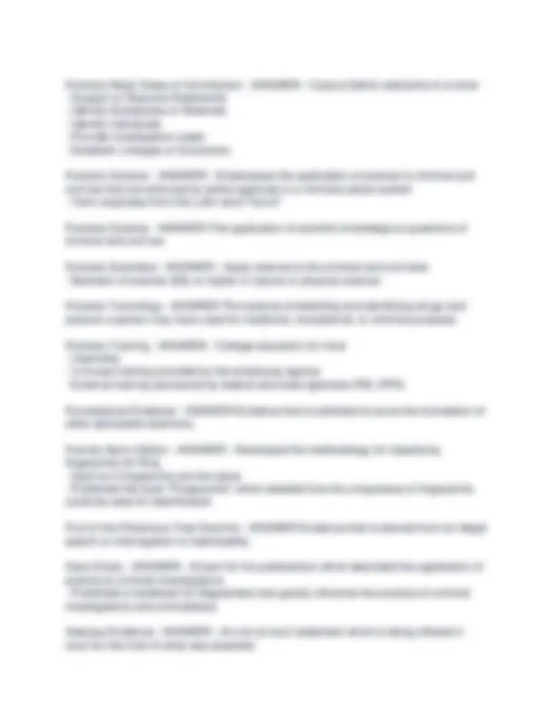 Forensic Science Terminology and Key Concepts | Exams Law | Docsity