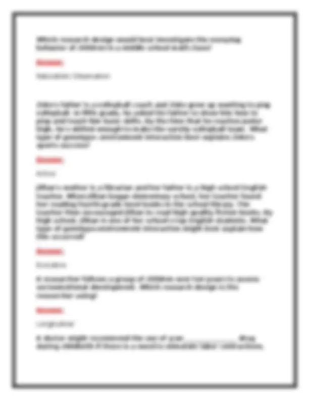 PSYC 140 Module 2 Exam & Review 2025 | Verified Answers – Portage ...