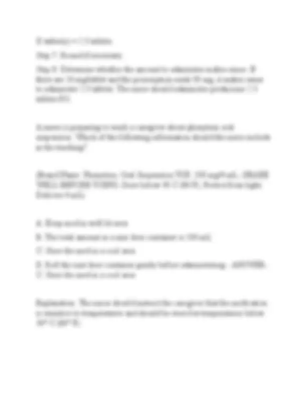 Dosage Calculations Practice for Nurses | Exams Nursing | Docsity