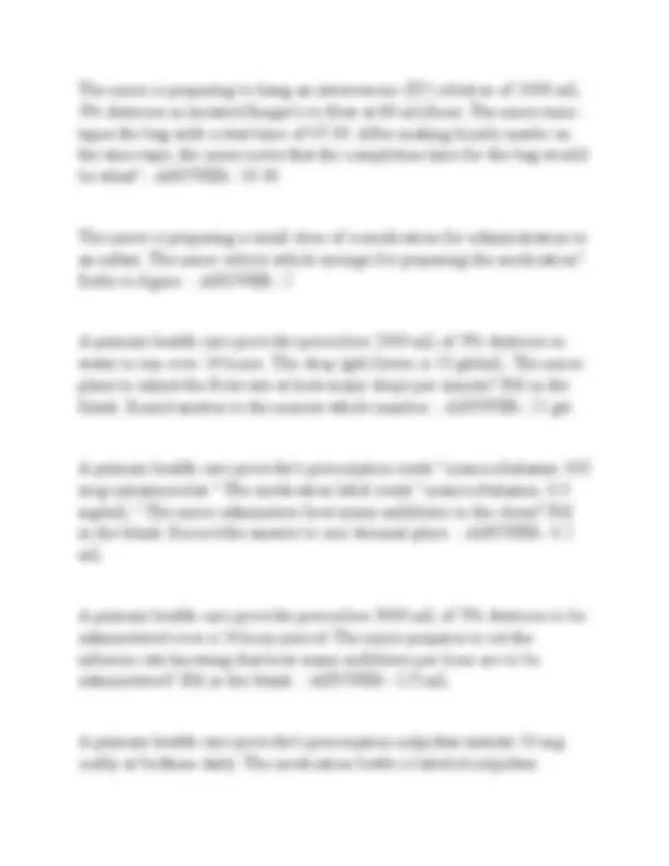 Dosage Calculations Practice for Nurses | Exams Nursing | Docsity