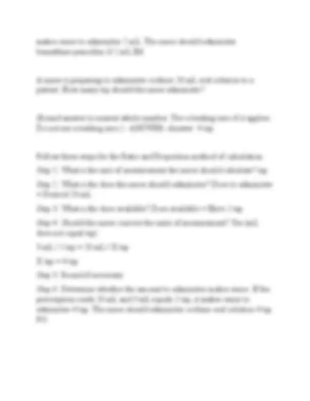 Dosage Calculations Practice for Nurses | Exams Nursing | Docsity