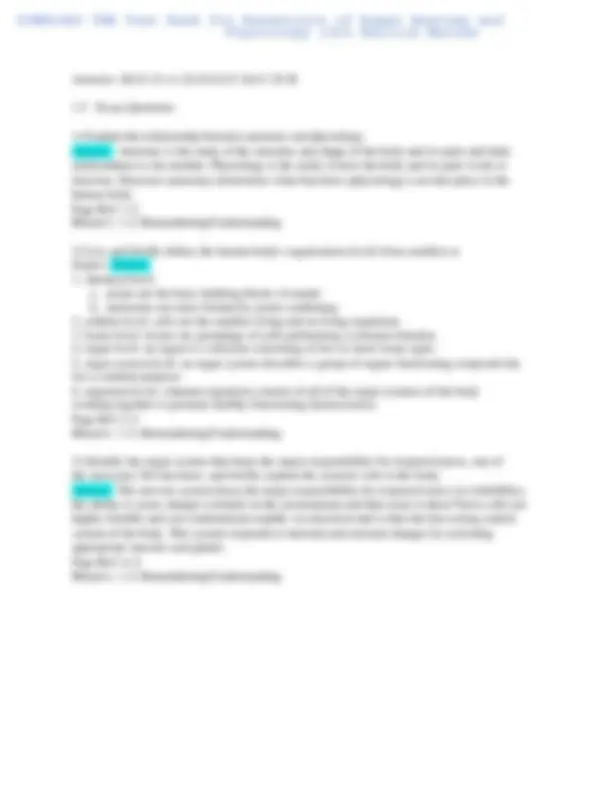 TEST BANK Essentials of human anatomy and physiology 13th edition ...