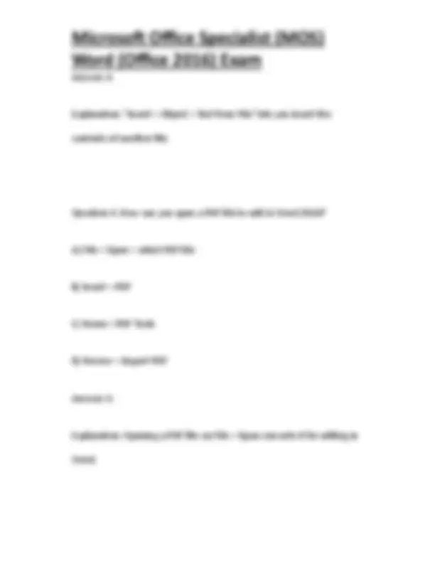 Mos Sample Microsoft Office Specialist (MOS) Word (Office 2016) Exam | Exams ...