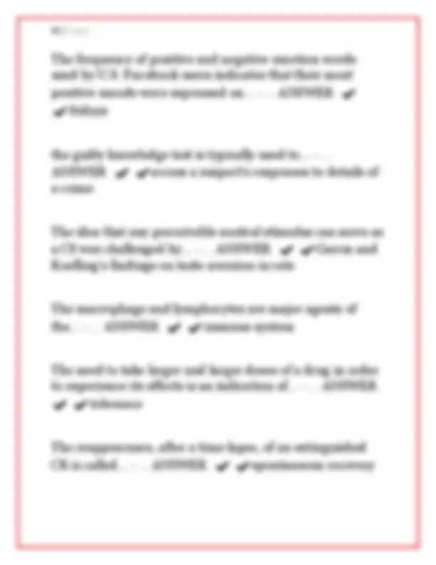 Psychology 101 Exam 2: Questions and Verified Answers | Exams ...