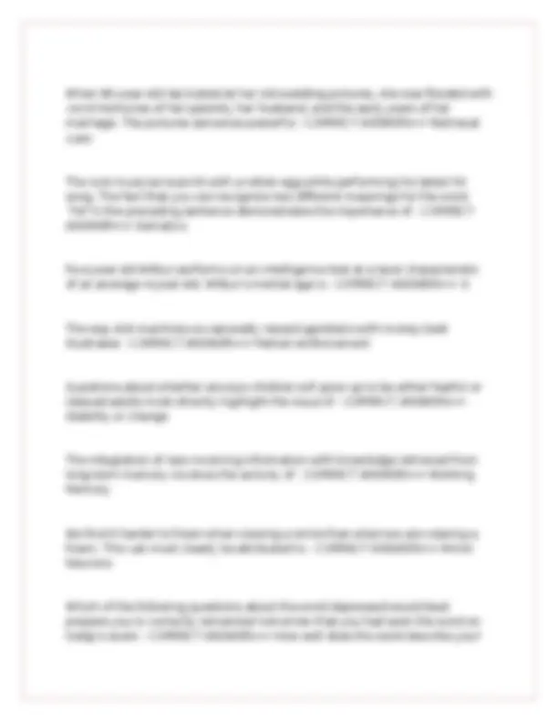 Cognitive and Developmental Psychology Exam Questions and Answers ...