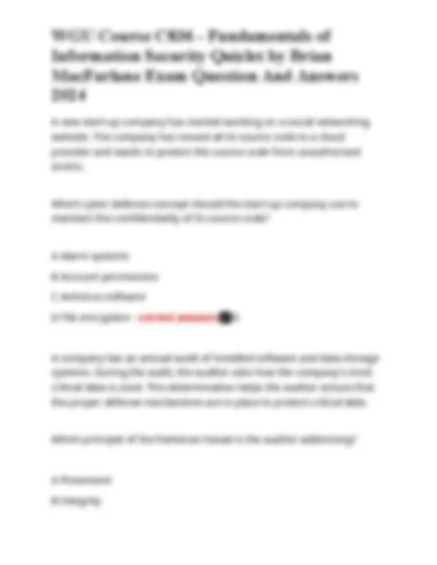 Information Security Fundamentals: Exam Questions and Answers | Exams ...