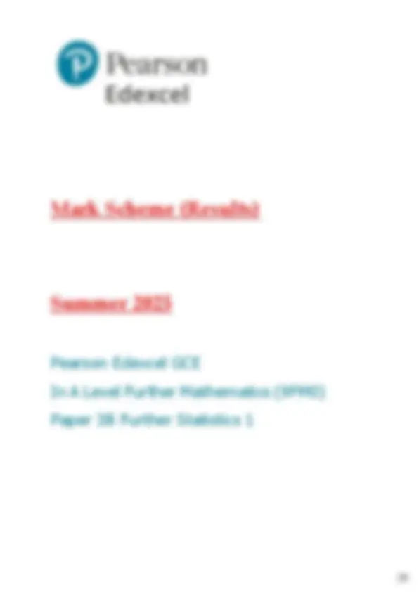 A Level Further Mathematics: Further Statistics 1 Exam Paper + Mark ...