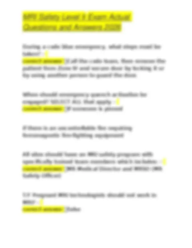 MRI Safety Level II Exam: Questions and Answers (2026) | Exams Magnetic ...
