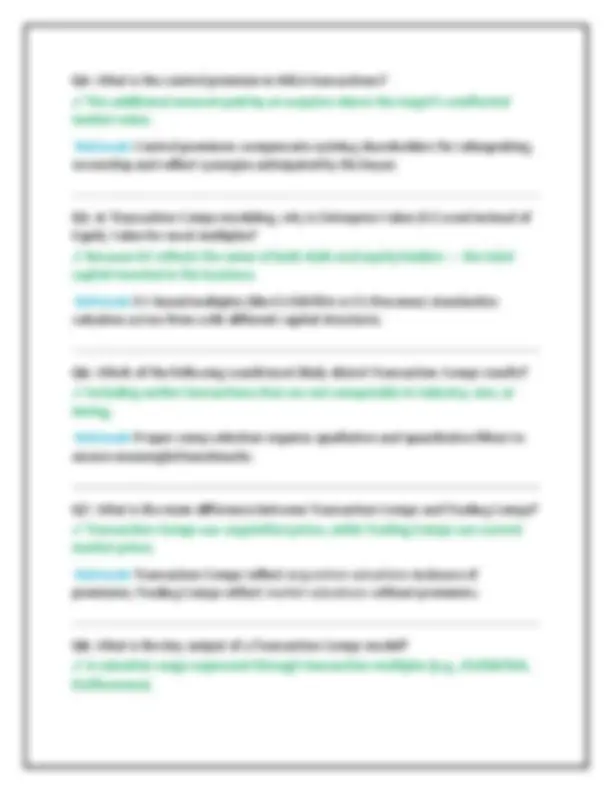 Transaction Comps Modeling Exam | Wall Street Prep 2025 Edition ...