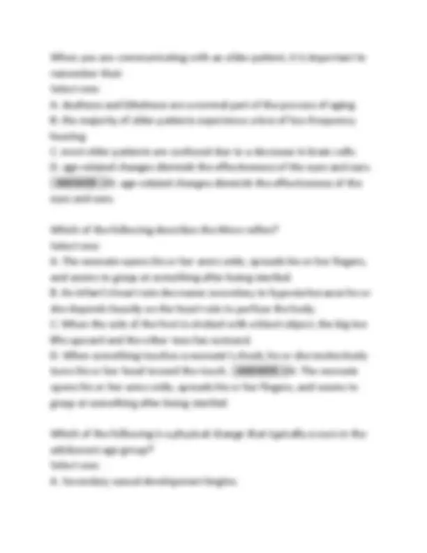 Life Span Development Multiple Choice Exam - EMT Chapter 7 | Exams ...