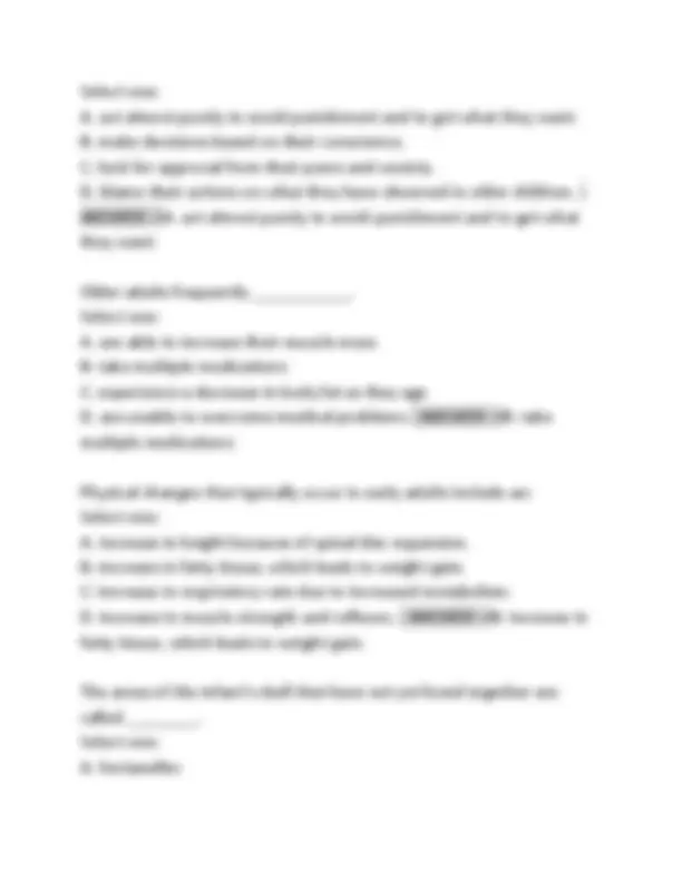 Life Span Development Multiple Choice Exam - EMT Chapter 7 | Exams ...
