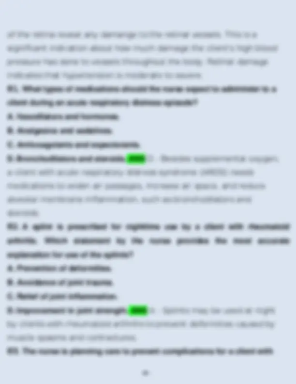 HESI Med Surg 1 Final Exam Questions and Answers 2023 (Verified Answers ...
