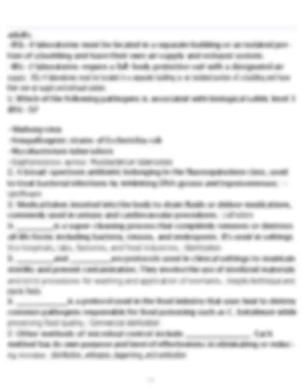 Microbiology Exam Q&A: Pathogen Transmission, BSL Classifications, and ...