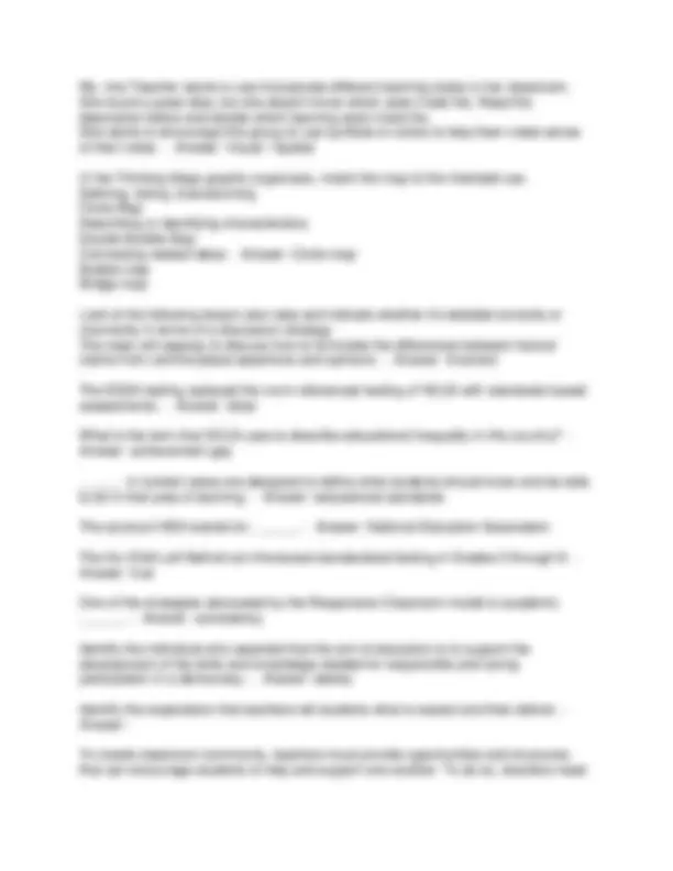 EDUC 1301 FINAL EXAM REVIEW QUESTIONS | Exams Social Sciences | Docsity