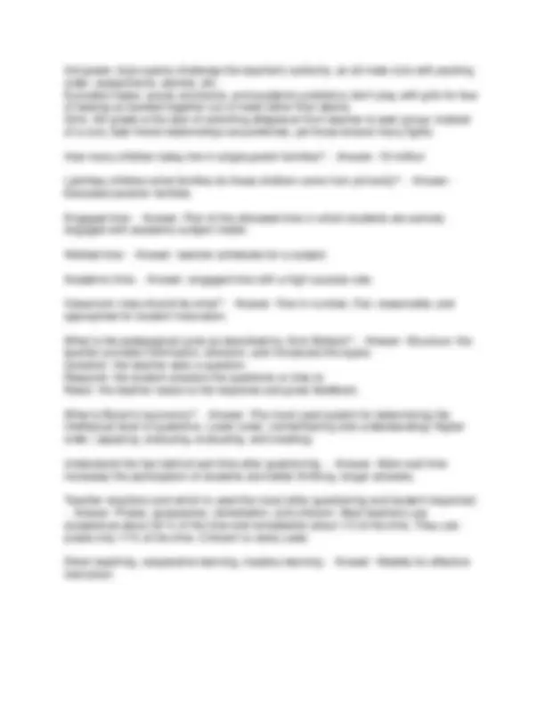 EDUC 1301 EXAM 3 QUESTIONS & ANSWERS | Exams Social Sciences | Docsity